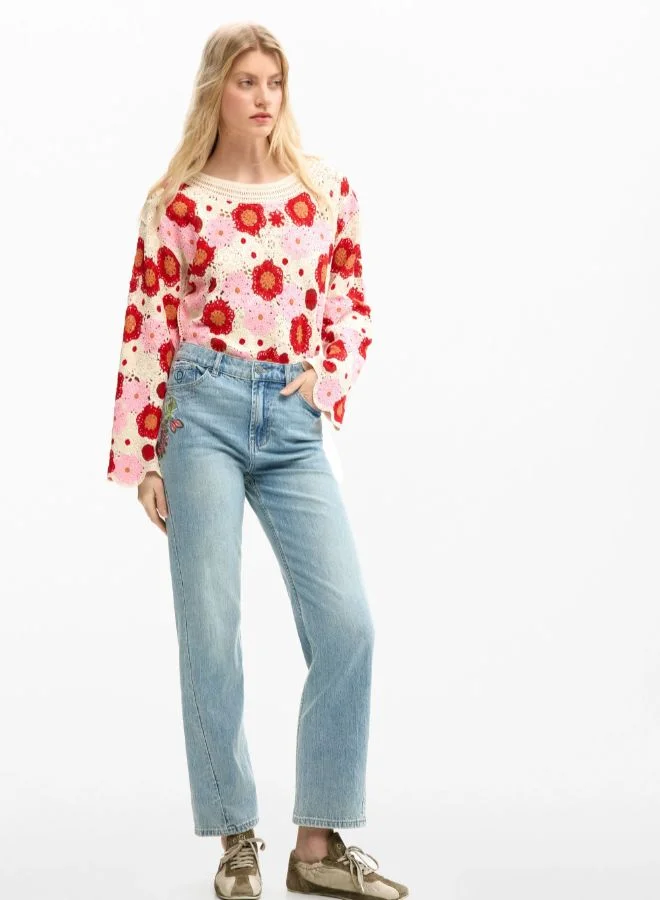 ديسيجوال جينز مزخرف بالزهور